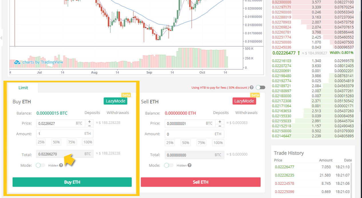 hotbit exchange buy