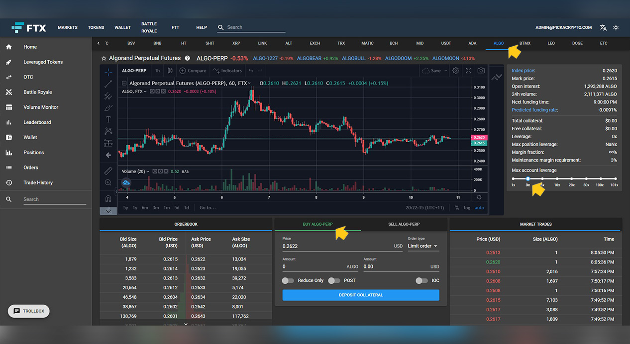 FTX Exchange Long ALGO