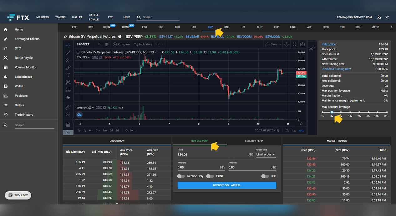 FTX Exchange Long Bitcoin SV BSV