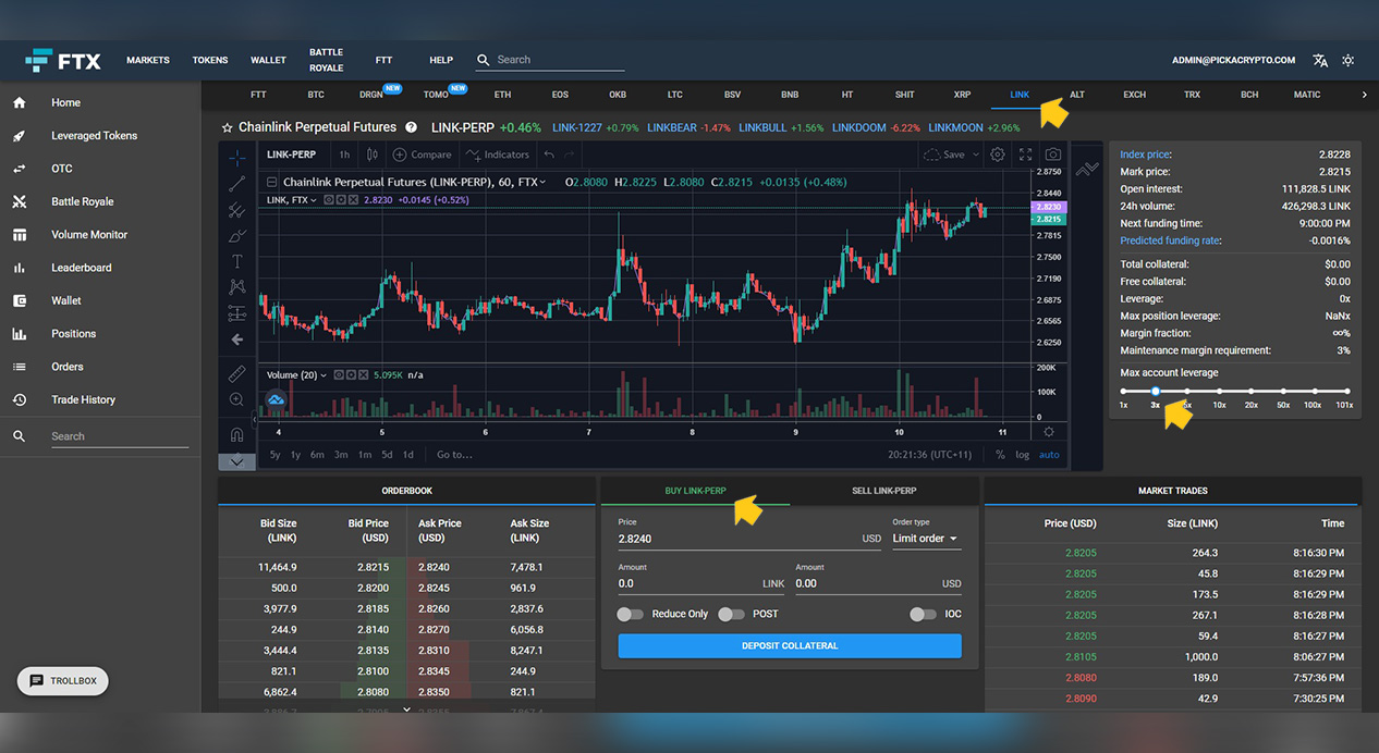 FTX Exchange Long LINK