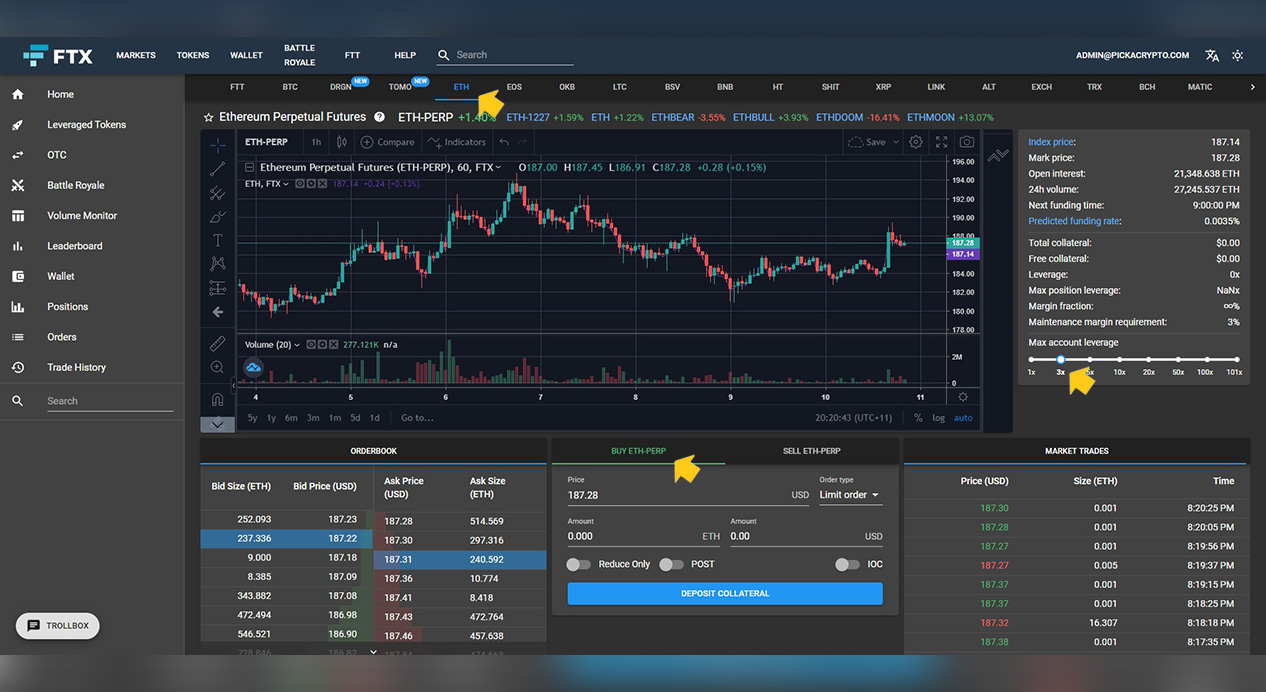 FTX Exchange LONG Ethereum ETH