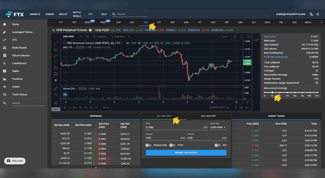 FTX Exchange LONG OKB Tutorial