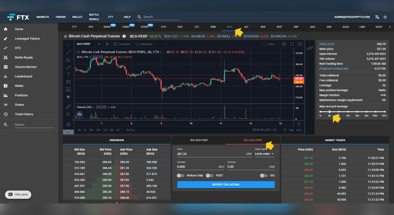 Ftx Exchange How To Long Or Short Bitcoin Cash Bch 5 Step Guide