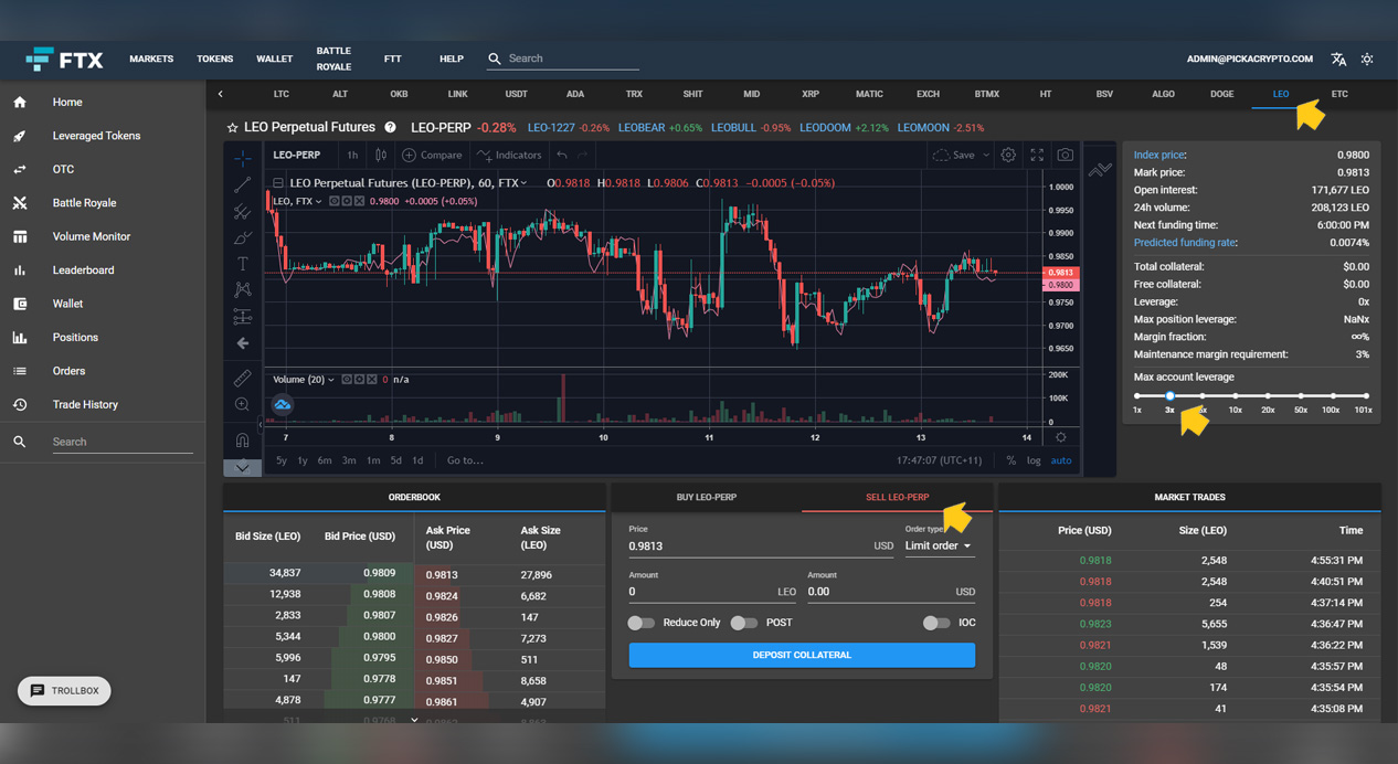 FTX Exchange Short LEO