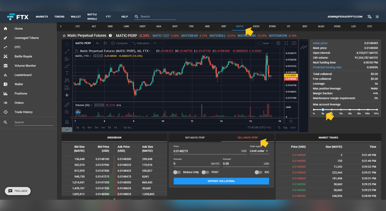 FTX Exchange Short MATIC