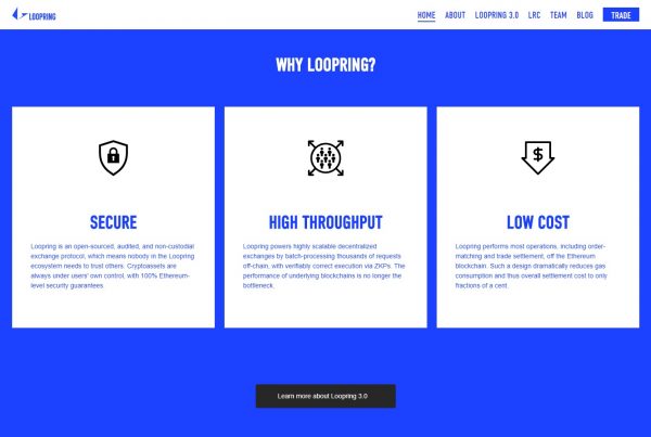 Loopring LRC Website