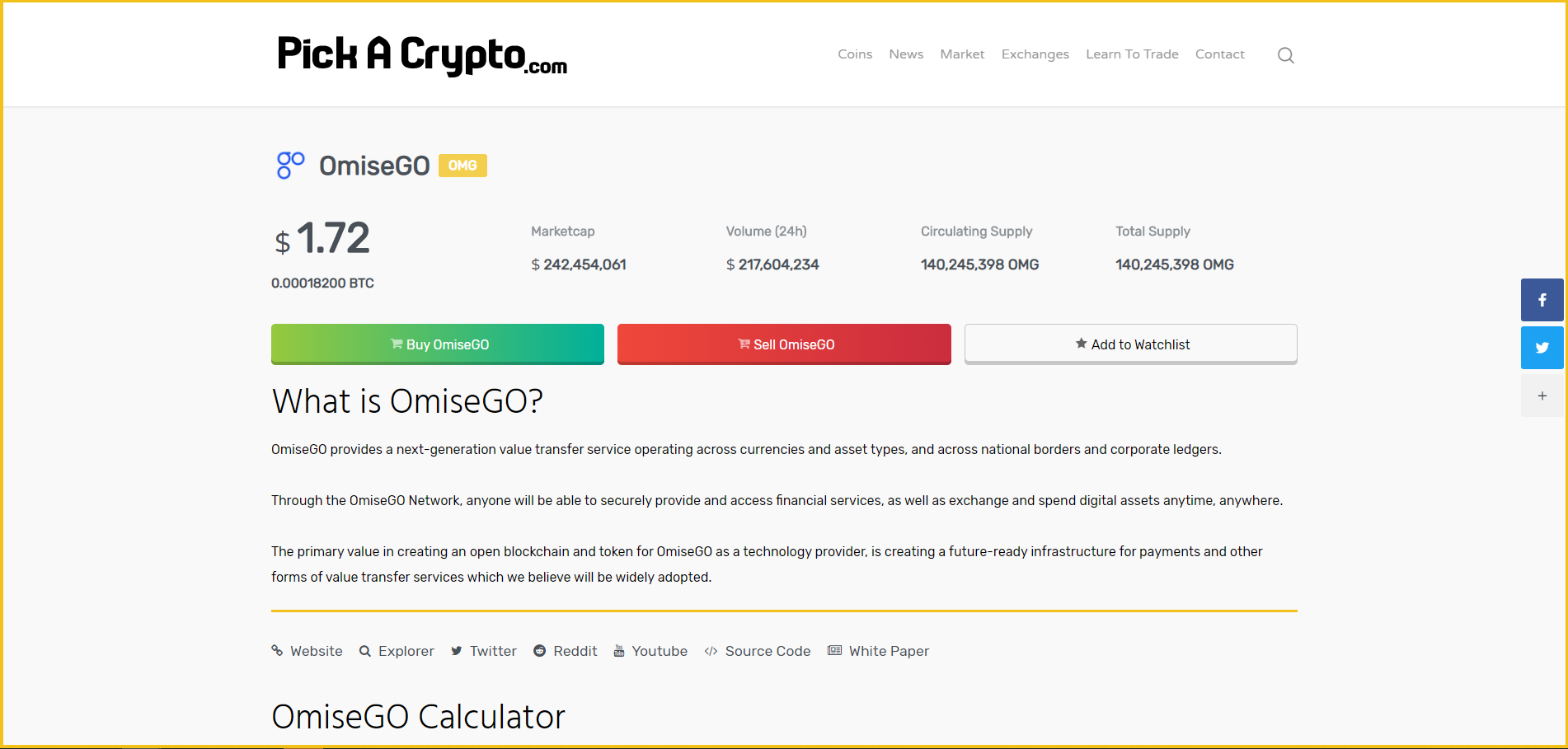 OmiseGo OMG Price Prediction Market