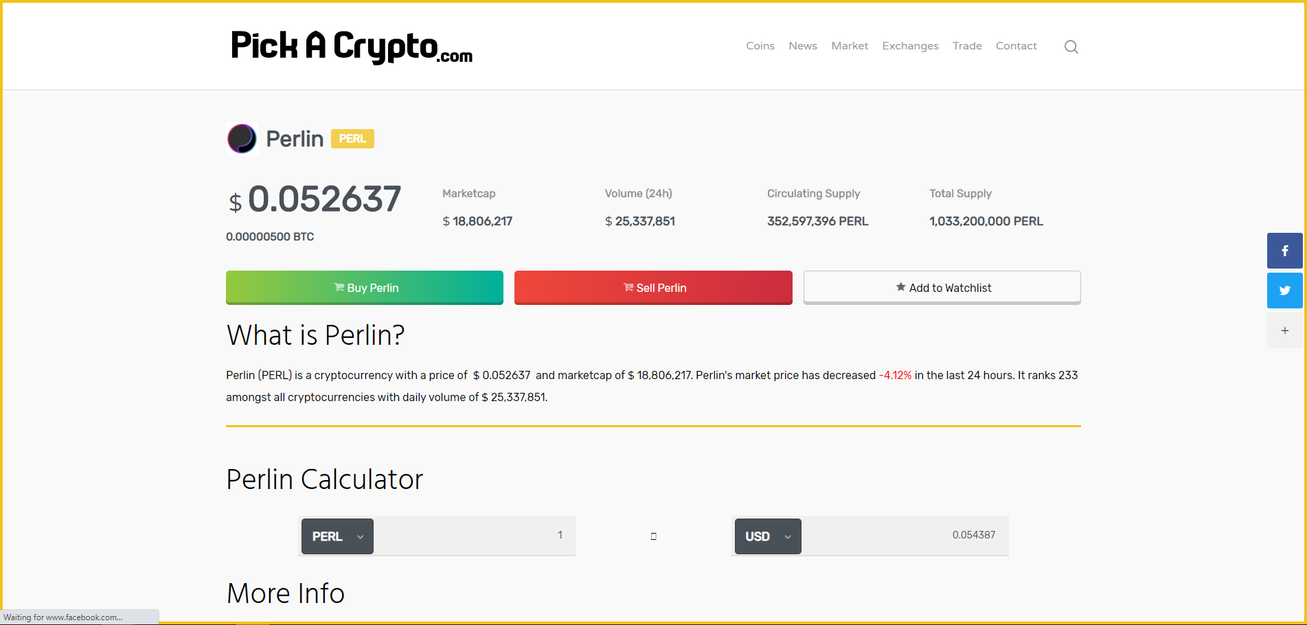 Perlin PERL Price Prediction Market