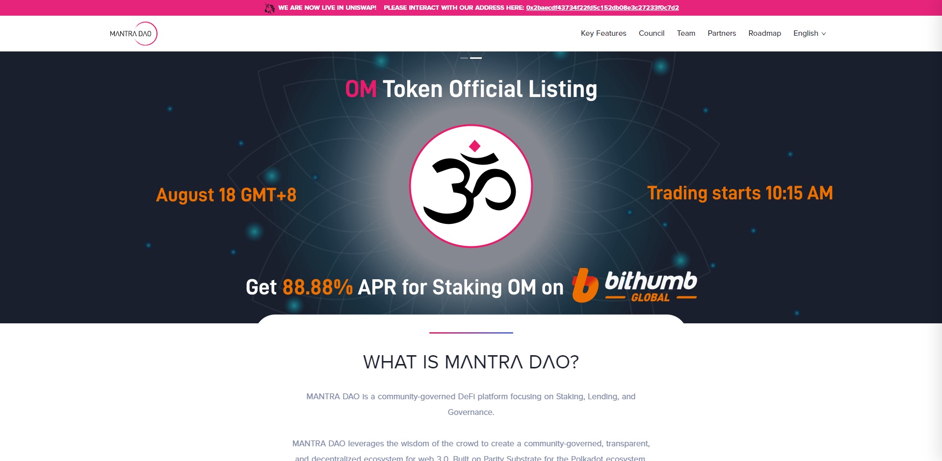 Mantra DAO OM Price Prediction Website