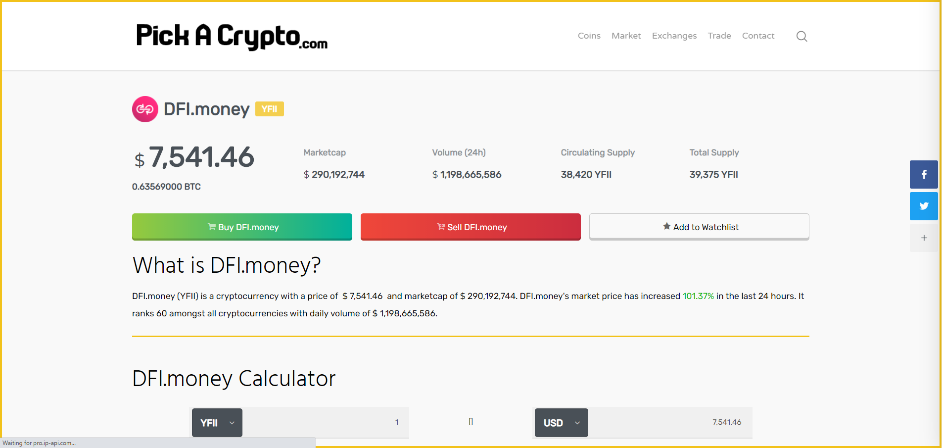 DFY Money YFII Price Prediction Market