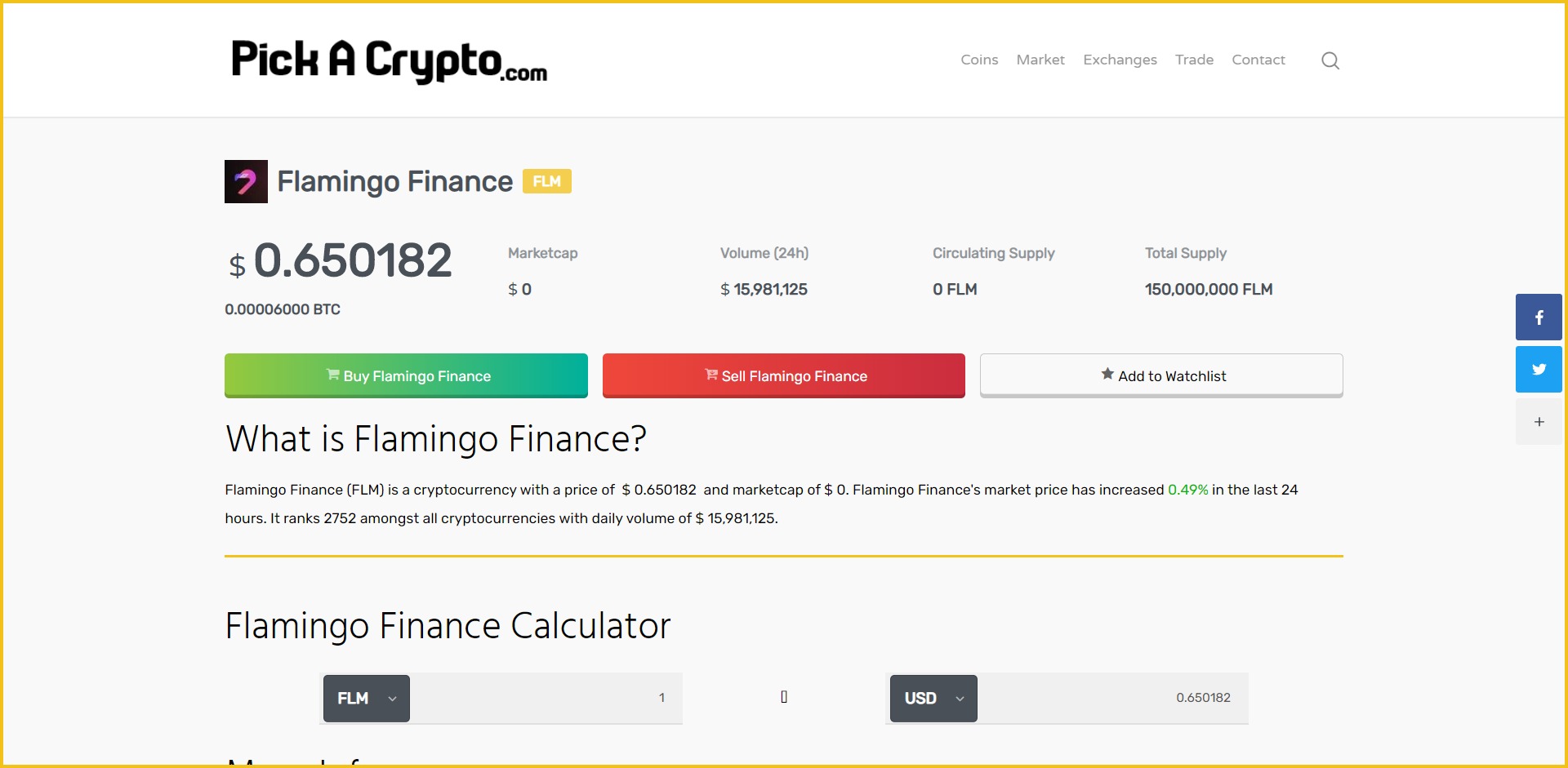 Flamingo FLM Price Prediction Market