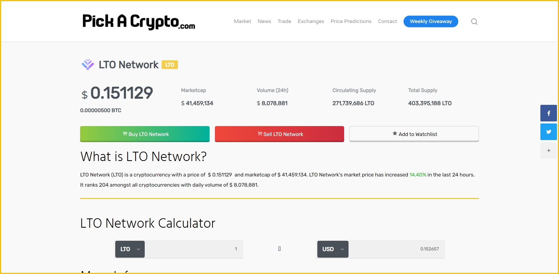 LTO Network Price Prediction Market