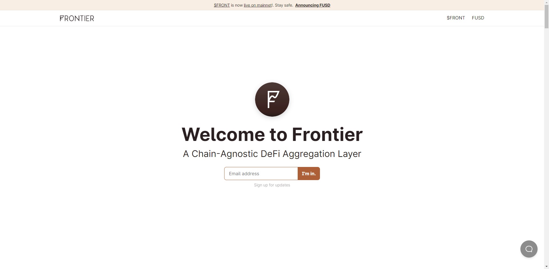 Frontier FRONT Price Prediction Website