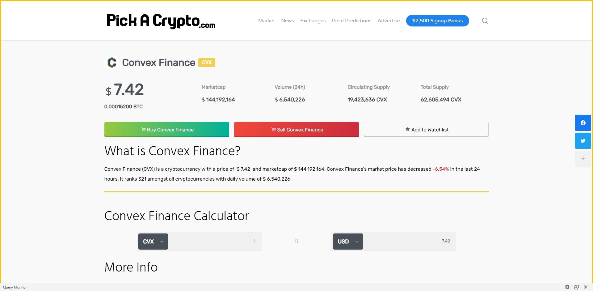 Convex Finance CVX Price Prediction Market