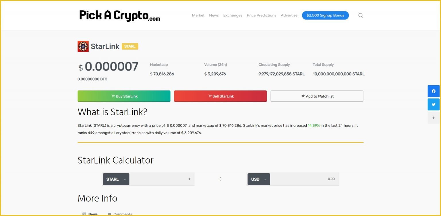 StarLink (STARL) Price Prediction 2023, 2024 + Will STARL Hit 0.0002?