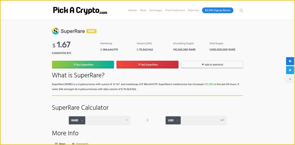 superrare crypto price