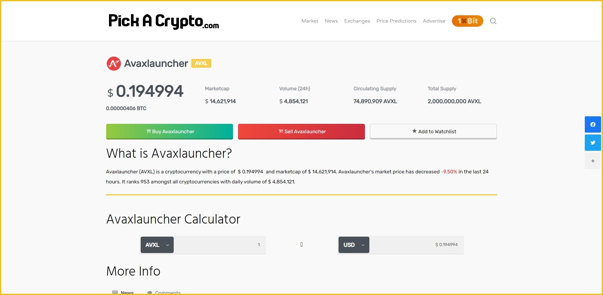 Avaxlauncher AVXL Price Prediction Market