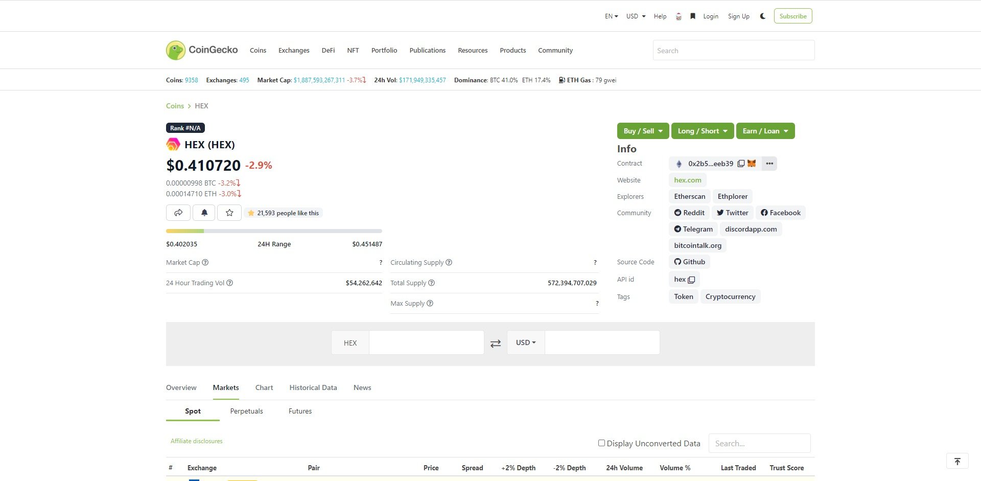 Hex Price Prediction Market