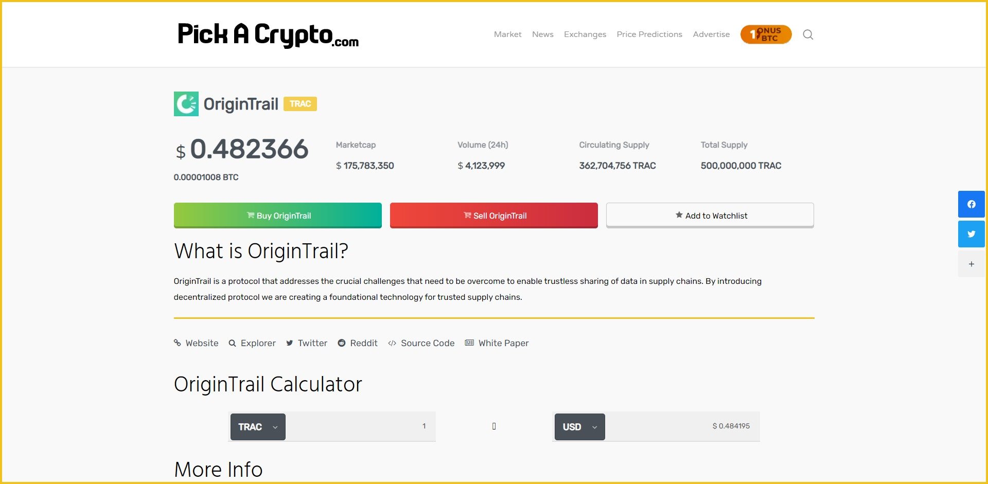 OriginTrail TRAC Price Prediction Market